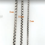 Half Round Box Chain - Rhodium