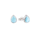 sterling silver larimar stud earrings