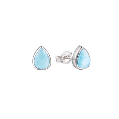 sterling silver larimar stud earrings