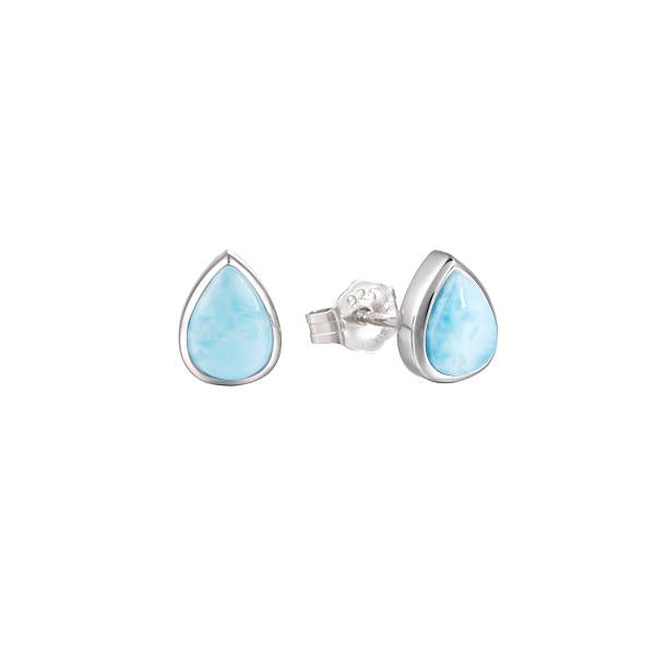 sterling silver larimar stud earrings