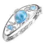 sterling silver Turtle larimar Bangle