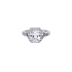 sterling silver emerald shape clear cz micopave ring