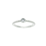 sterling silver cable look band with 4 mm rd.cz center