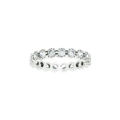 sterling silver eternity cz band ring