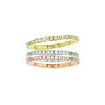 sterling silver stackable cz band ring