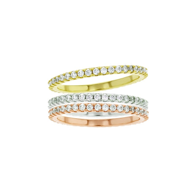 sterling silver stackable cz band ring