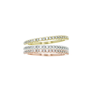 sterling silver stackable cz band ring