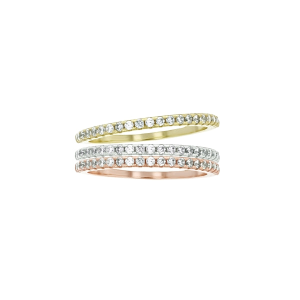 sterling silver stackable cz band ring