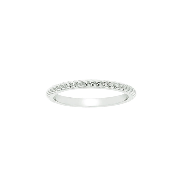 sterling silver cable ring band