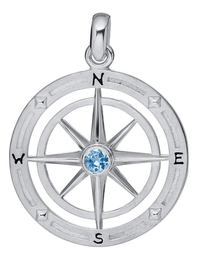 Blue Topaz Compass Rose Necklace