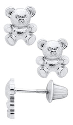 STERLING TEDDY BEAR EARRING