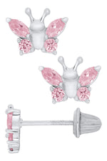 BUTTERFLY EARRING-PNK CZ