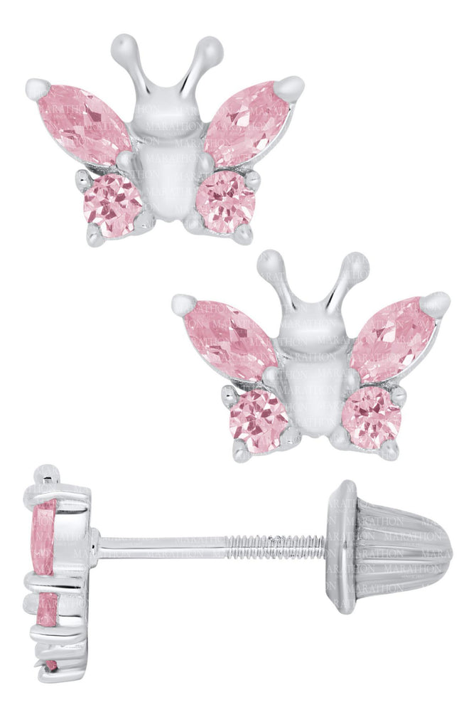 BUTTERFLY EARRING-PNK CZ