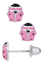 CHILDS PINK LADYBUG EARRING