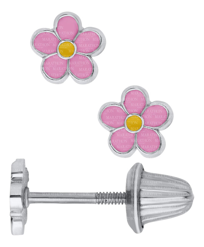 CHILDS PNK-YLW FLOWER EAR’G