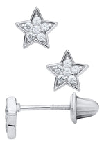 SS OPEN HRT EARR W-PNK CZ’S