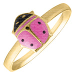 14K PINK LADYBUG RING-SZ 3 1/2