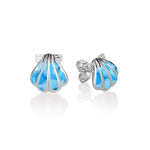 sterling silver larimar shell earrings