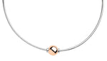 Sterling Silver 14K Rose Gold Cape Cod Omega Necklace