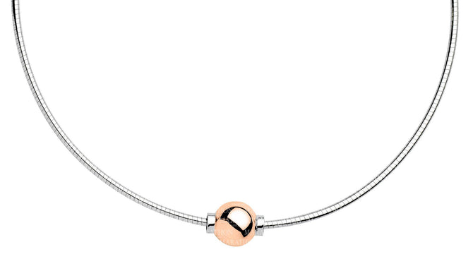 Sterling Silver 14K Rose Gold Cape Cod Omega Necklace