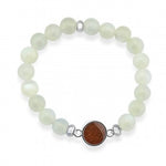 Moonstone round beaded Bracelet/ sand from York beach/ by dune