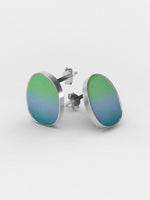 Sea Glass Gradient color Sterling Silver stud Earrings