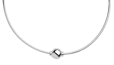 Sterling Silver Single Bead Cape Cod Omega Necklace