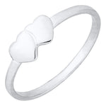 KK SS DBL HEART RING- SIZE 4