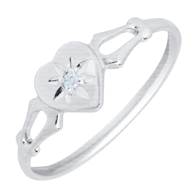 STERLING DIAMOND RING – SIZE 4