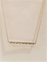 sterling silver york beach coordinates bar necklace