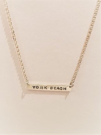 sterling silver york beach bar necklace
