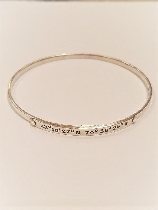 sterling silver york beach coordinates bracelet