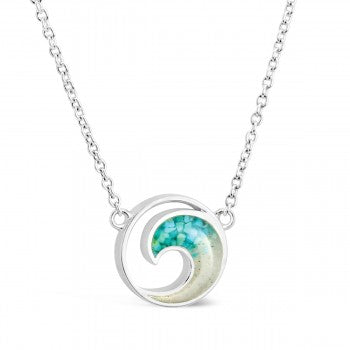 Wave Stationary Gradient sterling silver Necklace/ York beach sand and turquoise/ by Dune