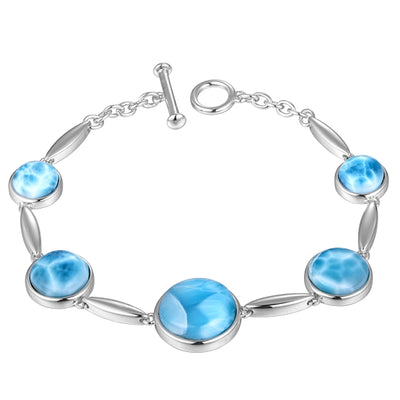 sterling silver larimar bracelet