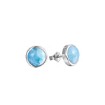 sterling silver larimar stud earrings 10mm