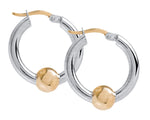 sterling silver 14kt gold bead 20mm cape cod hoop earrings by le stage